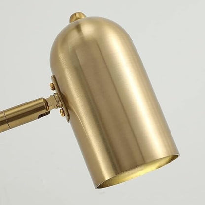 Modern Industrial Swing Arm Wall Sconce Black and Gold Metal Adjustable Long Arm Fixture Wall Mounted Lamp for Bedroom Bedside Reading Living Room Task Light Oldsix-66(Gold) - color: Gold