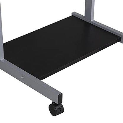 Yaheetech Tiny Mobile Computer Desk, 3-Tier Rolling Cart with Drawer, Black - color: Black