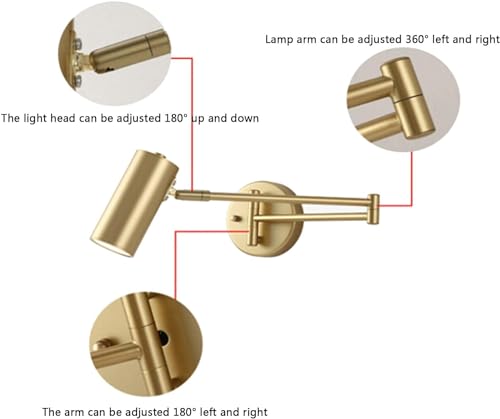 Modern Adjustable Wall Lighting Fixture - Swing Arm Spotlight Sconce with Foldable Design - Versatile Ceiling & Wall Mounted Lamp for Home Decor and Task Lighting