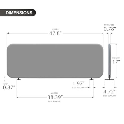 DECOLAB Desk Dividers, Portable Table Partition Panel 48"x18", Steel - color: Steel