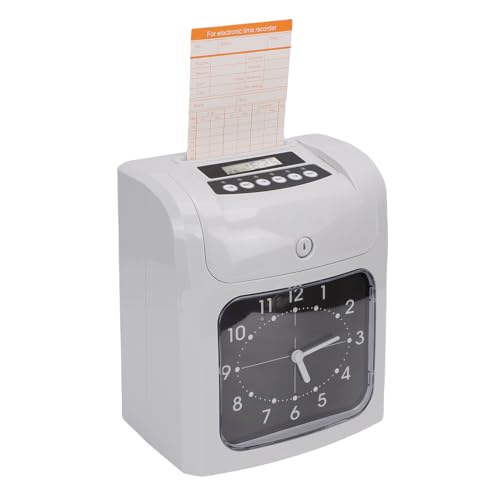 AUNMAS Electronic Time Clock, Employee Attendance Machine with Password Protection and 101 Attendance Cards, for Small Business Punch Time Recording (US Plug)