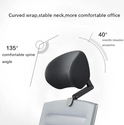 Premium Memory Foam Adjustable Headrest Attachment,Office Universal Chair Clamp on Neck Headrest for 5cm Thick Computer Chair Desk Chair