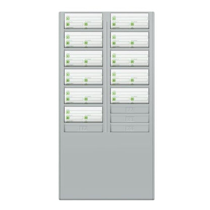 Flexzion Time Card Holder Wall Mount Rack 24 Pocket Slots Compatible with 7" inch Cards Pyramid Series 2000 6000 Attendance Time Payroll Recorder for Office Punch in Clock Out (Gray)