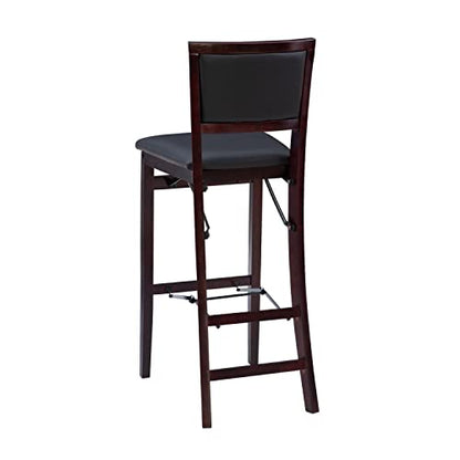 Linon Keira Pad Back Folding Bar Stool - color: Merlot/Brown, style: Bar Stool