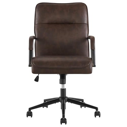 KISLOT Ergonomic Home Office Chair with Lumbar Support, Adjustable Swivel Modern Desk Chair with Wheels, Faux Leather Computer Chair with Padded Arms, Comfy Executive Office Chair, 2 PCS, Espresso - color: Espresso, size: Set of 2