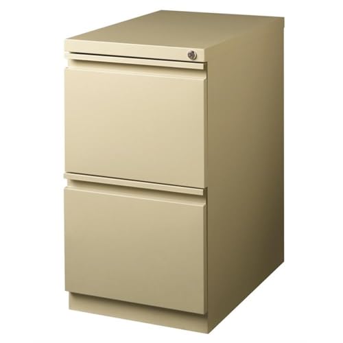 Hirsh 23-in Deep Mobile Pedestal File 2-Drawer File/File. Full Width Pull. Beige - color: Putty