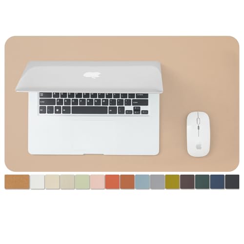 Cork Desk Mat - Small Dual-Sided Desk Pad for Office and Home - Desk Organization and Accessories - Ideal for Large Mouse Pad and Small Desk Mats on Top of Desks(Apricot,23.6"x 13.8") - color: Apricot, size: 23.6" x 13.8"