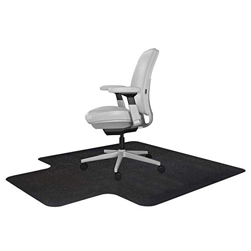RESILIA Office Desk Chair Mat with Lip - for Low Pile Carpet (with Grippers) Black, 45 Inches x 53 Inches, Made in The USA - color: Black, size: 45" x 53" with lip