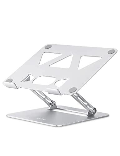 Aoviho Adjustable Laptop Stand for Desk,Portable Laptop Stand Holder and Riser,Foldable Aluminum Notebook Computer Stands for MacBook Air Pro HP Lenovo Dell Samsung Chromebook, 10-15.6 inch, Silver - color: Silver