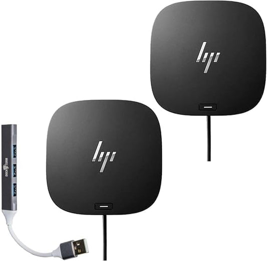 HP USB-C Dock G5 Docking Station (5YH27AV#ABA), 100W USB-C Power Delivery & Bundle with Dockztorm Hub (USB-C, HDMI, DisplayPort, Ethernet, Audio, USB-A) – (Renewed) 2 Pack - size: 2 Pack