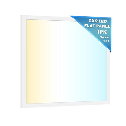 Sunco 2x2 LED Flat Panel Light, Dual Selectable CCT 4000K/5000K/6000K & Selectable Wattage 30W/35W/40W, 5200 Lumens, Dimmable 0-10V, Back-Lit Troffer Replacement Light Fixture ETL - size: 2x2