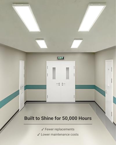 Sunco 10 Pack 1x4 LED Flat Panel Light, Dual Selectable CCT 3500K/4000K/5000K & Wattage 30W/40W/46W, 5700LM, 0-10V Dimming, Surface Mount, Matte White, Drop Ceiling Fixture - ETL DLC | 5700LM, Selectable Wattage 30W/40W/46W, Selectable CCT 3500K/4000K/500