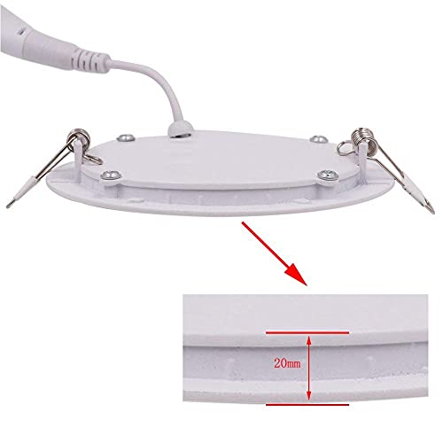 Dimmable 18W 8 inch Ultra-Thin Round LED Panel Light, 1600lm, 140W Incandescent Equivalent, 6500K Daylight White, LED Ceiling Recessed Lighting for Home, Office, Commercial Lighting - color: White(6500K), size: 18W