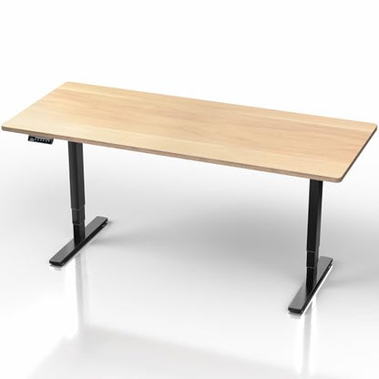 VIVO Light Wood 71 x 30 in Standing Desk, DESK-KIT-2E71C - color: Light Wood Top / Black Frame, size: 71 x 30 inch