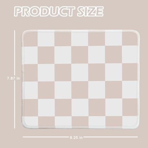 Mouse Pad for Desk with Stitched Edge, Premium Cute Washable Mouse Pads. Computer Mousepad with Non-Slip Rubber Base, Mousepads for Laptop, 9.25x7.75x0.12 inch (Classic Checker) - color: Classic Checker