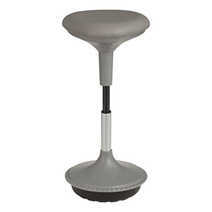 Learniture Adjustable Height Active Learning Stool for Office Desks and Classrooms, Foam-Padded Backless Wobble Stool with Rocking Motion, Gray - color: Grey