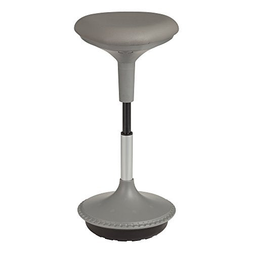 Learniture Adjustable Height Active Learning Stool for Office Desks and Classrooms, Foam-Padded Backless Wobble Stool with Rocking Motion, Gray - color: Grey