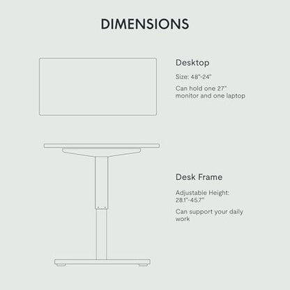 FLEXISPOT EN2 48"x24" Electric Standing Desk with PC Stand Bundle, Black - color: Black Frame + Black Top, size: 48x24 | PC Stand