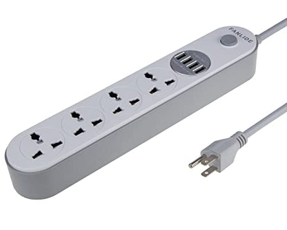 FANLIDE Universal Power Strip with USB Ports for Cruise Ship Dorm Room