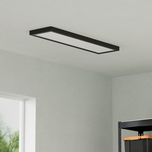 UltraLux 1x4 Surface Mount LED Panel TRIAC Dimmable 3CCT Matte Black 1Pk | 3000 lumens, 120-degree beam, CRI>80, aluminum build, damp-rated, fits junction boxes, over 50,000 hours, 5-year warranty - color: Matte Black, size: 1X4 (1 Pack)