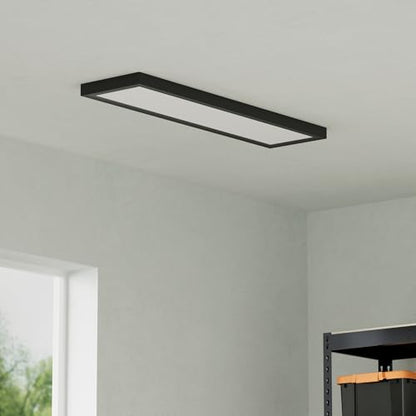 UltraLux 1x4 Surface Mount LED Panel TRIAC Dimmable 3CCT Matte Black 1Pk | 3000 lumens, 120-degree beam, CRI>80, aluminum build, damp-rated, fits junction boxes, over 50,000 hours, 5-year warranty - color: Matte Black, size: 1X4 (1 Pack)