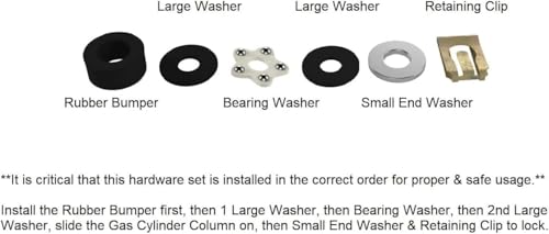 #620BK - Replacement Repair Hardware Kit for Home Office Gas Lift Chairs - Includes Clip, Washers and Bearing - No Cylinder Piston - Installation Instructions Included - Made in USA - Rated No. 1