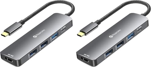 Reborn USB C Hub 5-in-1 for MacBook Pro/Air, 4K HDMI Multiport Adapter with 100W Power Delivery, 3*USB A Data Ports, USBC Dongle for Dell, HP, ASUS, Acer and Other Type C Laptops (Pack of 2) - size: 5.9inch (Pack of 2)