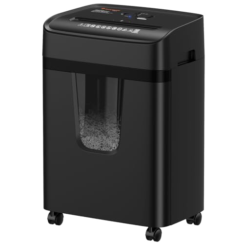 Bonsaii 12-Sheet Cross Cut Heavy Duty Paper Shredder for Home Office | P-4 Security Level, Jam-Proof System, 5.5Gal Pullout Bin with Casters, Shredder for CDs & Credit Card C282-A