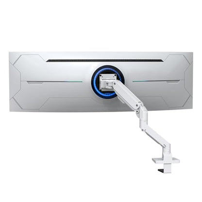 BEWISER Heavy Duty Monitor Arm Mount for 34-49 inches and Ultra 57 inches Screens,Weight Capacity Up to 44 lbs,Full Motion Height Swivel Adjustable Monitor Arm(White) - color: WHITE