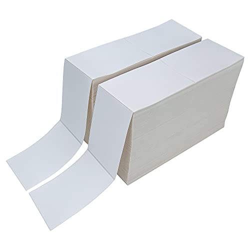 L LIKED 6000 4x6 Thermal Shipping Labels, Direct Fanfold Thermal Labels | 2 Stacks, 3000 Labels Per Stack, BPA Free, Strong Adhesive, Perforated Easy-Tear, Compatible with Zebra & Rollo Printer - size: 6000 Labels