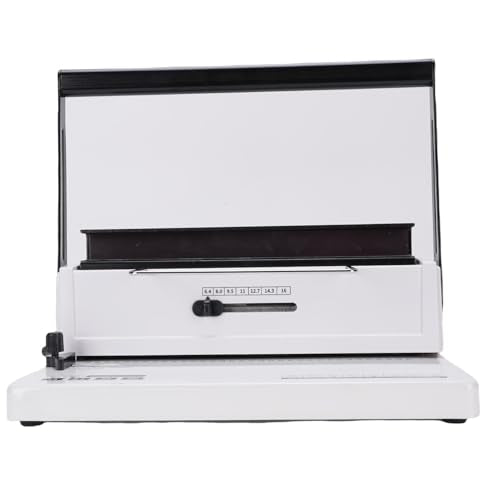 Spiral Coil Binding Machine, Electric Coil Inserter, 20 Sheets Punching 140 Sheet Binding 34 Square Holes Coil Binding Machine with 12Pcs 12mm Coils 50 Sheet A4 Covers for A4A5