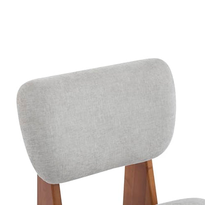 Christopher Knight Home Mores Low Profile Accent Chair Set of 2, Modern Living Room Armless Lounge Chair, Fabric Comfy Reading Chair for Bedroom, Wooden Frame and Thick Padded Seat, Walnut+Gray - color: Walnut+gray