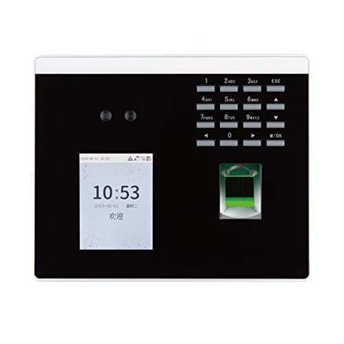 Time Clock, WiFi USB TCP/IP Dynamic Mask Face Facial Fingerprint Recognition Time Attendance Time Clock Door Access Control System for Business, Office(Xface100-id)