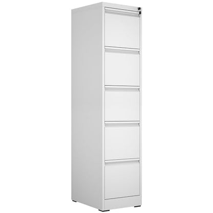 Metal File Cabinet with Drawer Heavy Duty Locking File Cabinets | Home Office Steel Filing Cabinet Vertical File Cabinets for Legal/Letter Size File,Assembly Required - color: White, size: 64.2"H-5 drawers