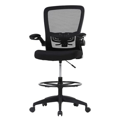 PayLessHere | Ergonomic Drafting Chair | Black | 220lbs Capacity - color: Black