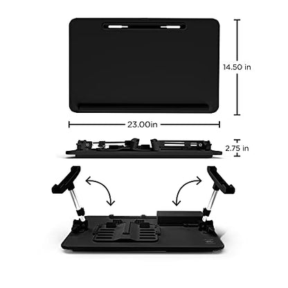 Limitless TotalDesk Portable Modern Workstation and Lap Desk with Adjustable Height & Tilt (Black) - color: Black