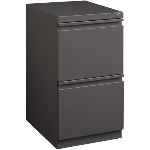 Scranton & Co 20" 2-Drawer Metal Mobile Pedestal Filing Cabinet, Espresso Finish, 27.75" H x 15" W x 19.88" D, Durable Steel Construction, Letter-Size File Storage, Hidden Casters, Locking Office - color: Espresso