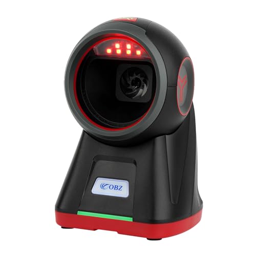 OBZ 2D Handsfree Barcode Scanner,Omnidirectional QR Code Reader,Wired USB Scanners for Computers,Automatic Sensing Desktop Scanner for Windows Mac Linux,Drop-Resistant for Retail Store POS - style: Hands-Free Scanner