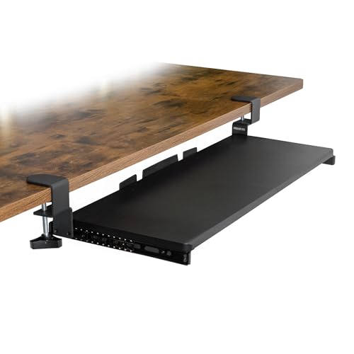 Mount-It! Keyboard Tray Under Desk, 30" (36" Including Clamps) Extra-Wide Pull Out Drawer, No-Drill C-Clamp Mount, Fits Desks 0"–1.77" Thick, Holds 11 lbs, Black - size: 30" x 11"