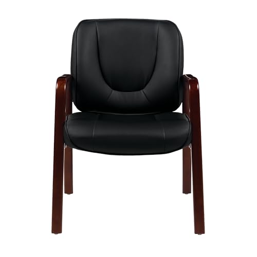 Offices To Go Luxhide Faux Leather Guest Chair, Black/Cordovan (OTG11770BCX)
