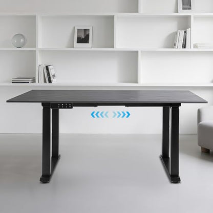 Electric 4-Leg Dual Motor Standing Desk Frame | Height Adjustable Standing Desk Frame | No Desktop | Anti-Collision Detection Stand Up Desk Frame Workstation | Black Frame Only