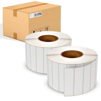 ABC PACK & SUPPLY Thermal Transfer Labels 4 x 1 Inch, White Matte Shipping Labels, 3" Core, Perforated, 5400 Labels per Roll, 4 Rolls, Permanent Adhesive, Industrial Printer Compatible - style: 4" x 1" / 21600 Pack