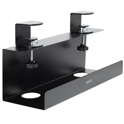 VIVO No Drill Clamp-on 17 inch Power Strip Cable Management Tray, Under Standing Desk Steel Cord Organizer, Black, DESK-CM6L-B - size: 17" (Pack of 1)