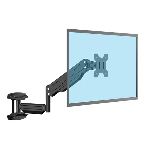 Suptek Single Wall Mount Monitor for 13-32" | Full Motion Adjustable, Gas Spring Arm, Holds up to 22lbs, VESA 75x75/100x100