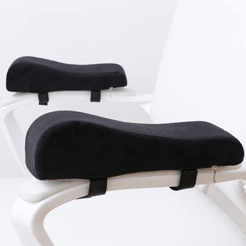 LargeLeaf Chair Ergonomic Armrest Pads Elbow Pillow Pressure Relief Office Chair Gaming Chair armrest with Memory Foam armrest Pads 2-Piece Set of Chair (Black_Velvet) - color: Black_velvet