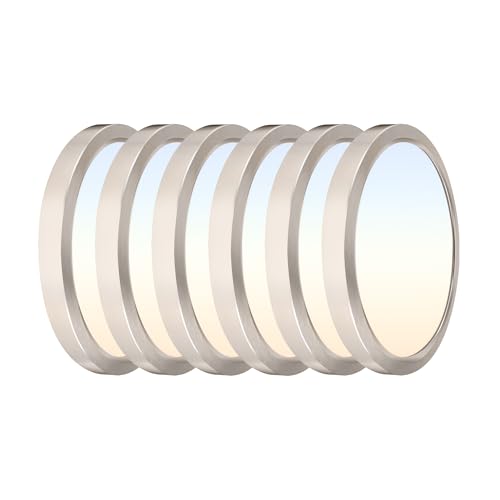 Hlite 9 Inch LED Flush Mount Ceiling Light,1800LM,6 Pack,3CCT | 18W 3000K/4000K/5000K Selectable,Super Slim,Low Profile Round Ceiling Light Fixtures for Kitchen,Bedroom,Hallway,Nickel - color: Brush Nickel, size: 9 inch-6