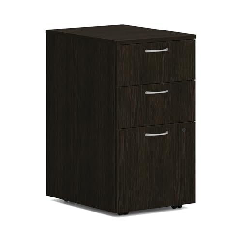 HON MOD Mobile File Cabinet, 3 Storage Drawers Filing Cabinet, Java Oak - color: Java Oak, style: 2 Box Drawers / 1 File Drawer