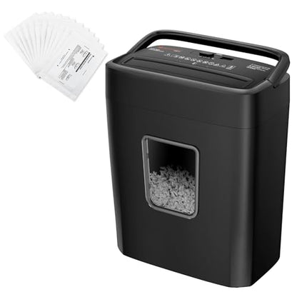 Bonsaii 8-Sheet Crosscut Paper Shredder & 12 Pack Lubricant Sheets