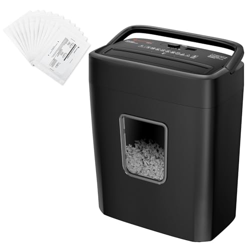 Bonsaii 8-Sheet Crosscut Paper Shredder & 12 Pack Lubricant Sheets