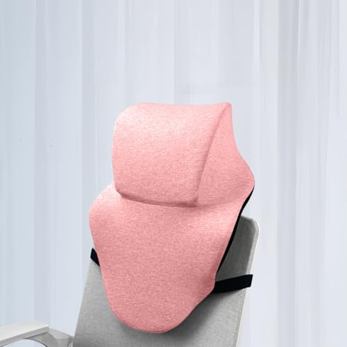 Office Chair Headrest, Adjustable Neck Support Pillow with Removable Washable Cover - Head Rest Attachment for Office Chairs and Wheelchairs, Neck Pillow for Desk Chair Napping (Pink) - color: Pink